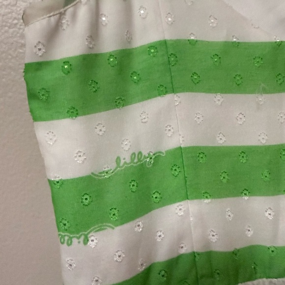Lilly Pulitzer Antonia mini Dress in New Green Awning Stripe - Picture 2 of 11